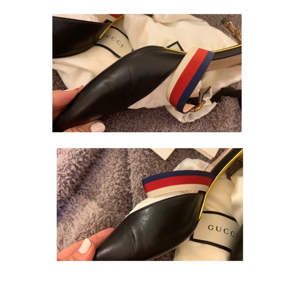 100% authentic $940 GUCCI leather mules Size 5.5 - Picture 3 of 14
